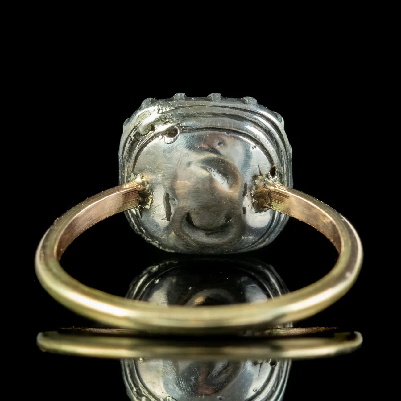 Antique Georgian Stuart Rock Crystal Ring Gold Wire Cipher Circa 1730