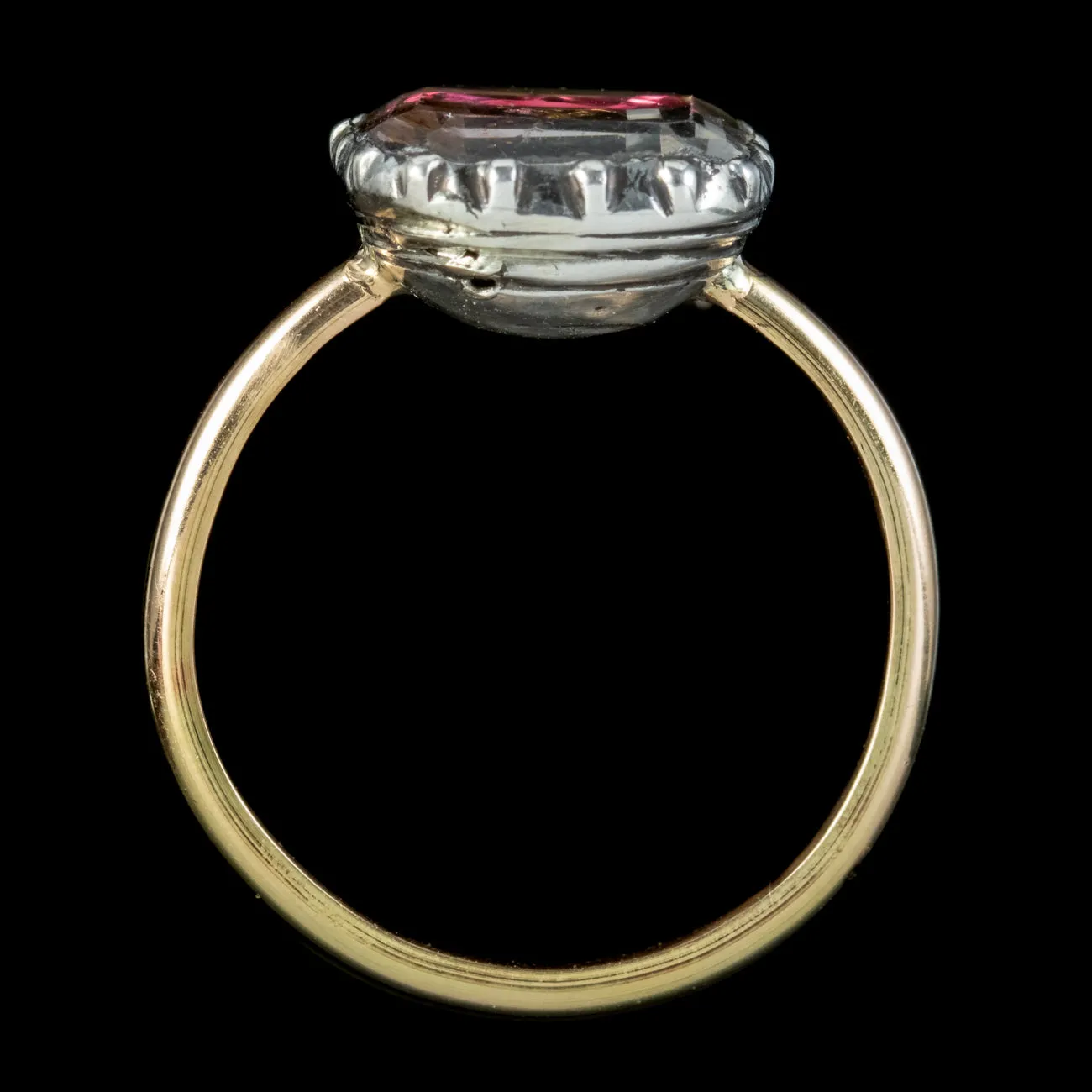 Antique Georgian Stuart Rock Crystal Ring Gold Wire Cipher Circa 1730