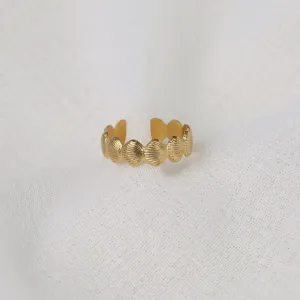 Bali | Gold Plated Shell Adjustable Ring