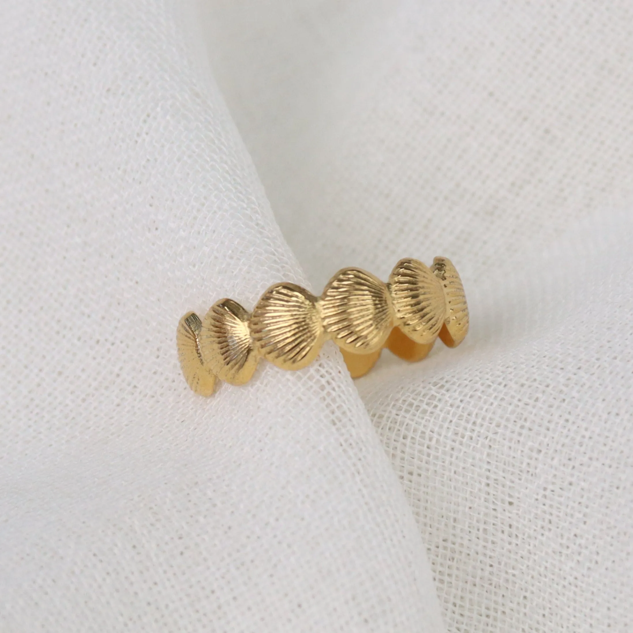 Bali | Gold Plated Shell Adjustable Ring