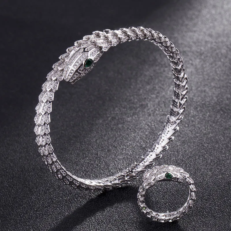 Bangle And Ring Adjustable Snake bracelet