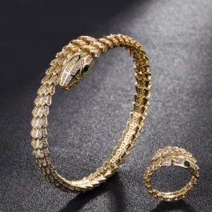 Bangle And Ring Adjustable Snake bracelet
