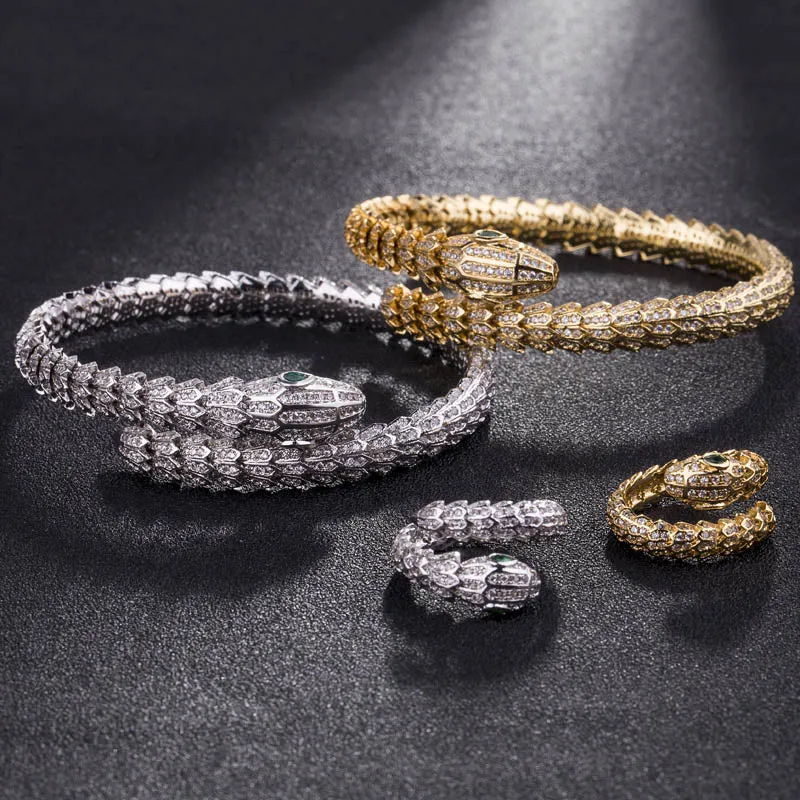 Bangle And Ring Adjustable Snake bracelet
