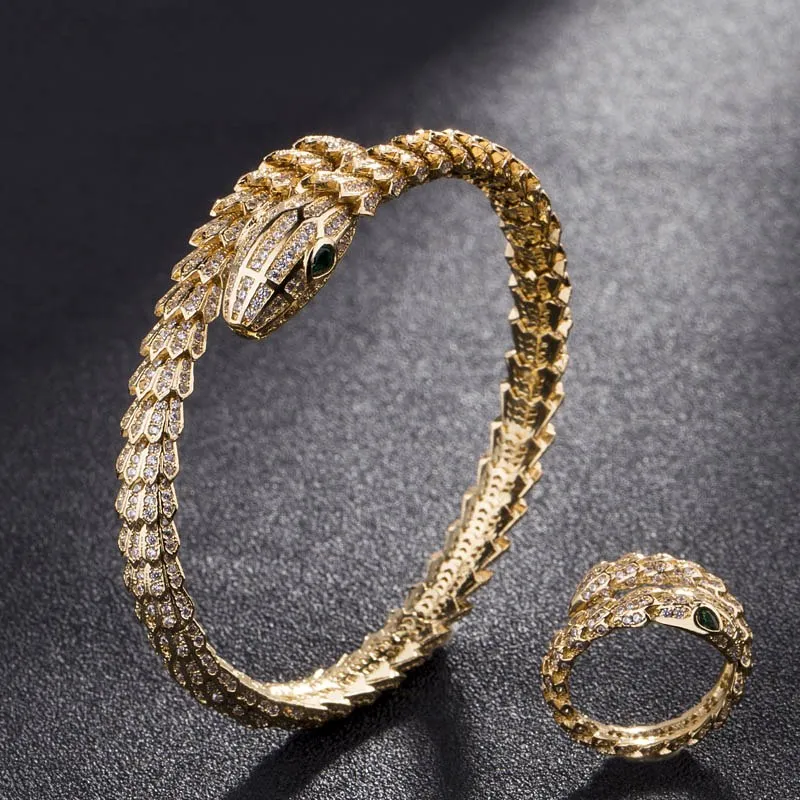 Bangle And Ring Adjustable Snake bracelet