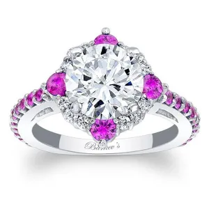Barkev's Pink Sapphire Compass Halo Diamond Engagement Ring