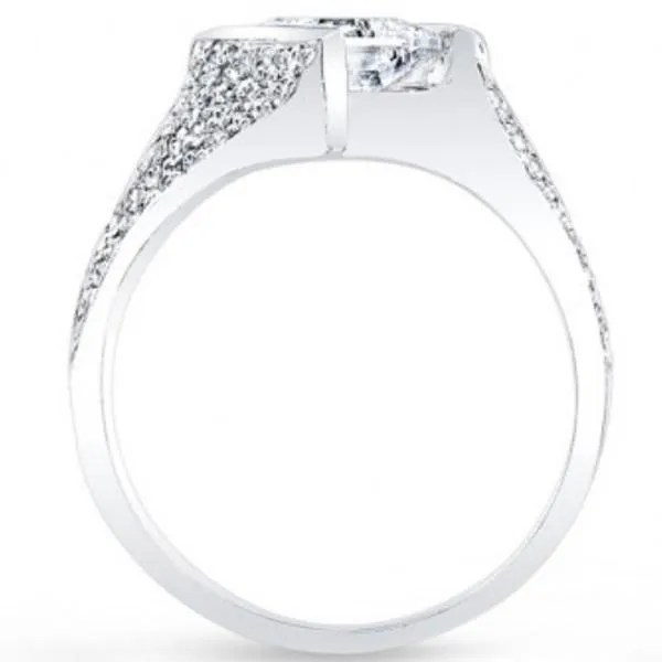 Barkev's Princess Cut Diamond Pave Tension Twist Half Bezel Set Engagement Ring