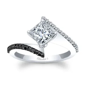 Barkev's Split Bypass Black & White Diamond Engagement Ring