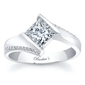 Barkev's Tension Twist Half Bezel Set Princess-Cut Diamond Engagement Ring