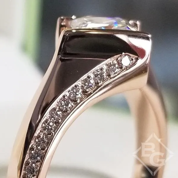 Barkev's Tension Twist Half Bezel Set Princess-Cut Diamond Engagement Ring