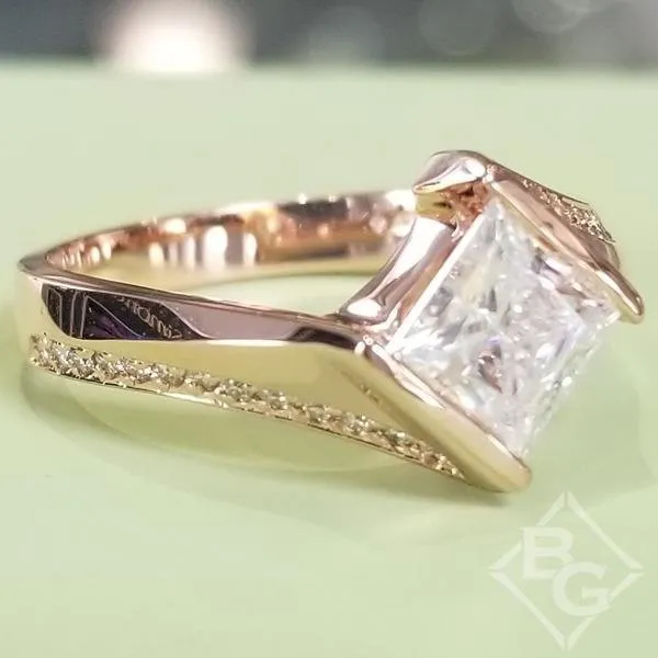 Barkev's Tension Twist Half Bezel Set Princess-Cut Diamond Engagement Ring