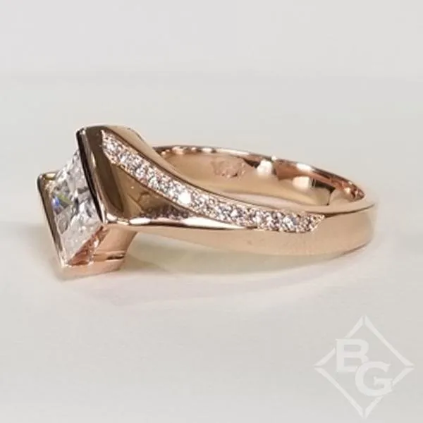 Barkev's Tension Twist Half Bezel Set Princess-Cut Diamond Engagement Ring