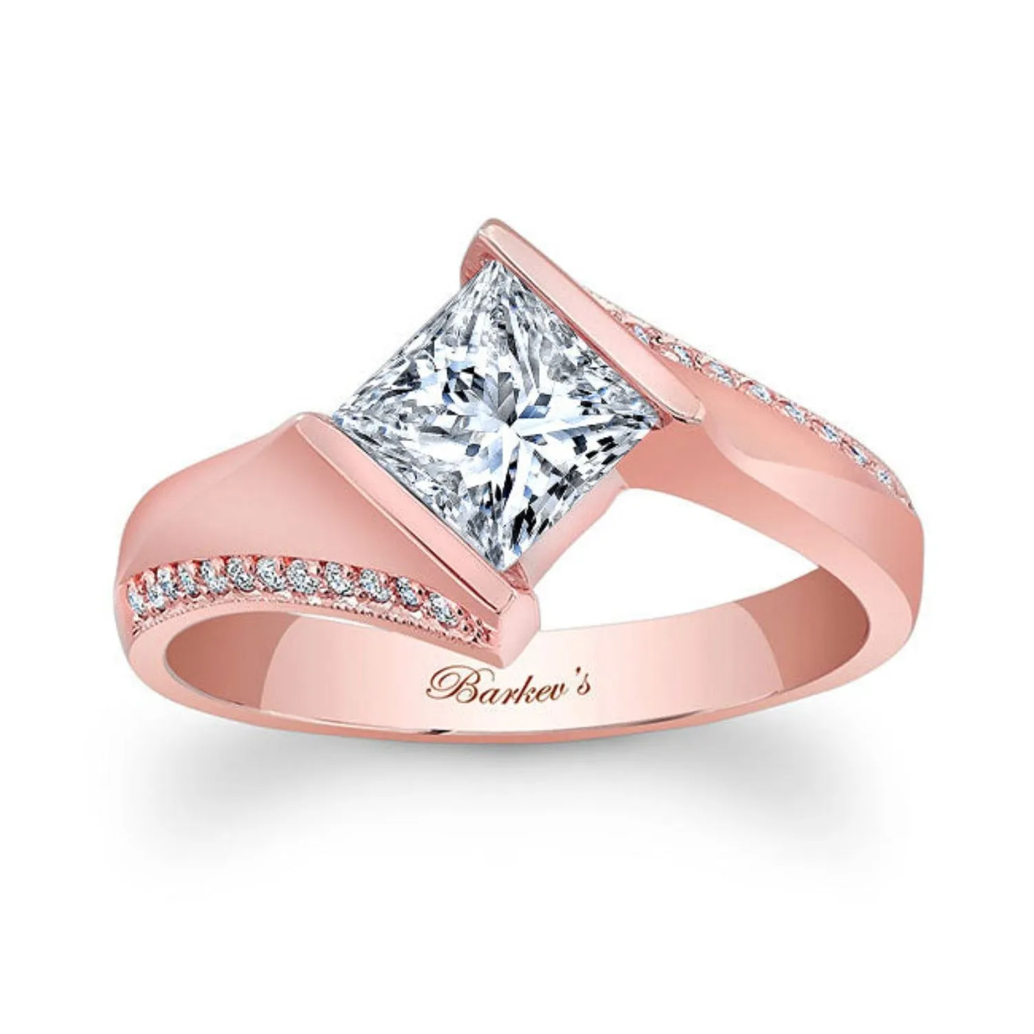 Barkev's Tension Twist Half Bezel Set Princess-Cut Diamond Engagement Ring