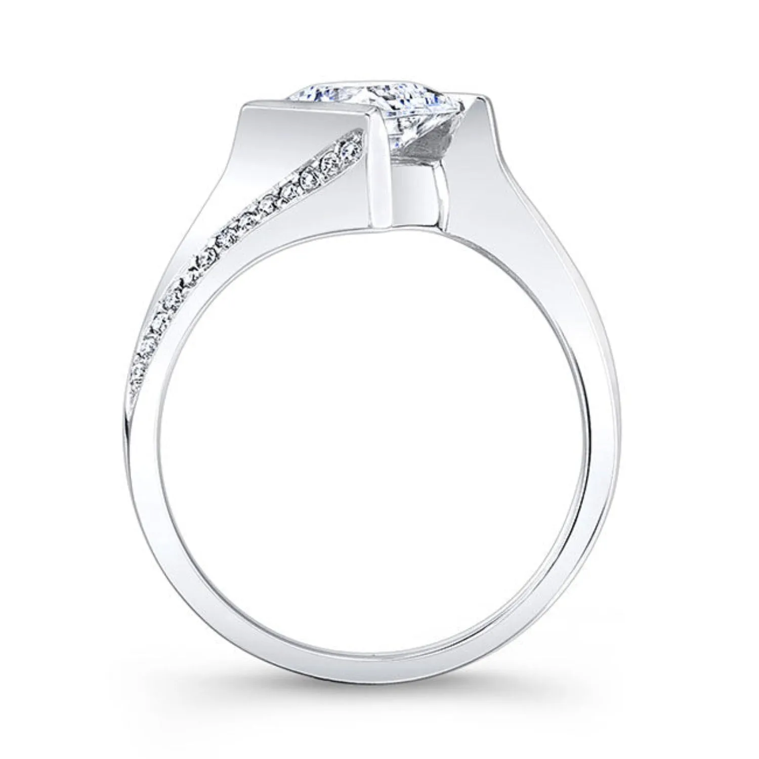 Barkev's Tension Twist Half Bezel Set Princess-Cut Diamond Engagement Ring