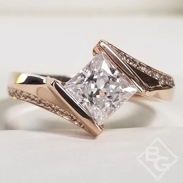 Barkev's Tension Twist Half Bezel Set Princess-Cut Diamond Engagement Ring