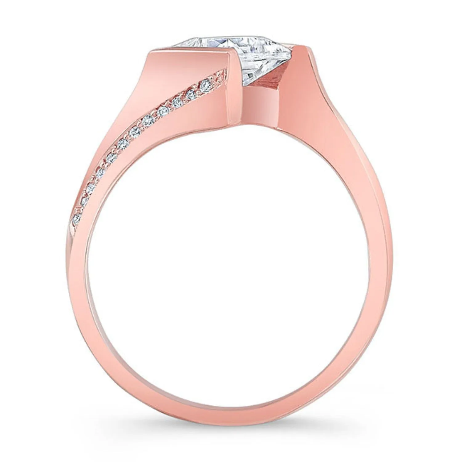 Barkev's Tension Twist Half Bezel Set Princess-Cut Diamond Engagement Ring