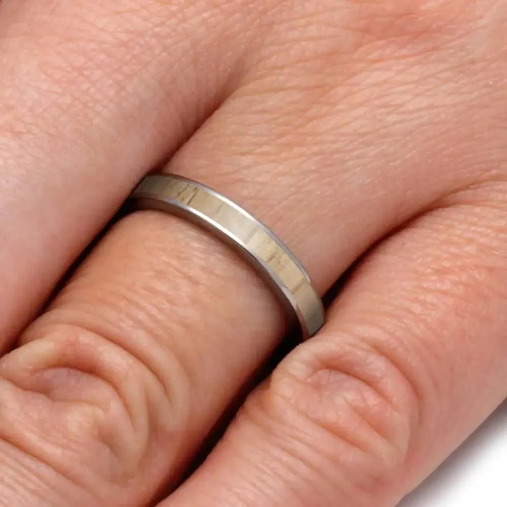 Baseball Bat Wedding Band for Women with White Ash Wood