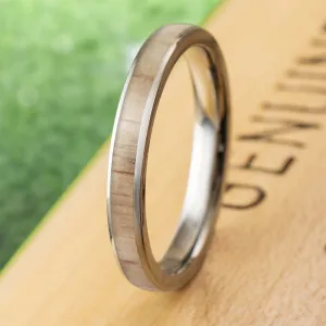 Baseball Bat Wedding Band for Women with White Ash Wood