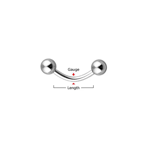 Basic Internal Threaded Titanium Curved Barbells Eyebrow Rings 16GA