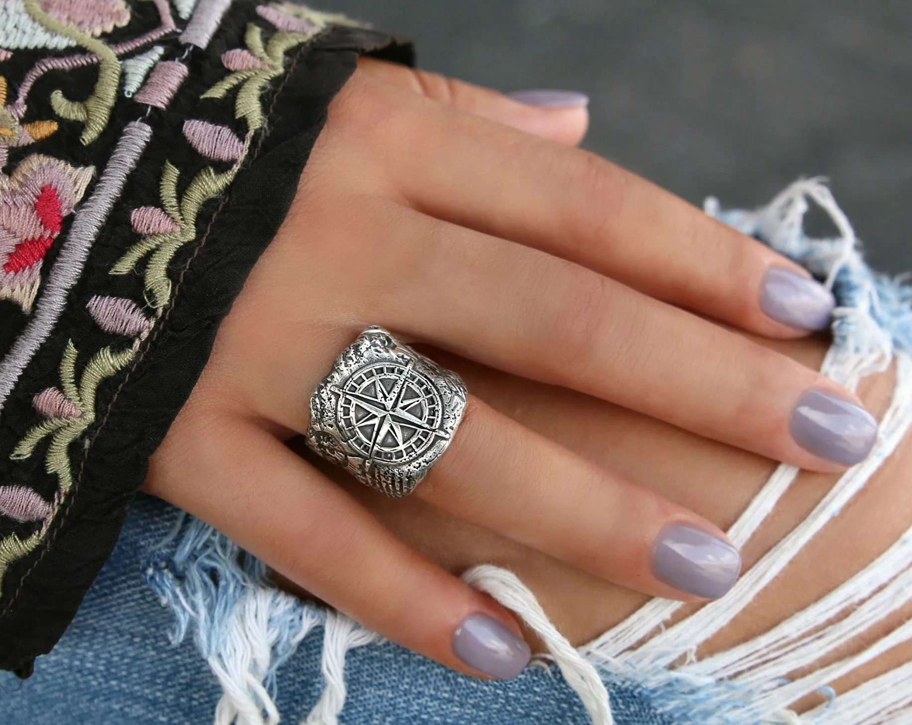 Beach Compass Ring