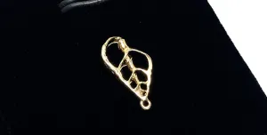 Beautiful Textured 1.5mm X 14mm(Vermeil) Half Snail Shell w/Ring Findings/Charms Sku #L-8 SHELL SS