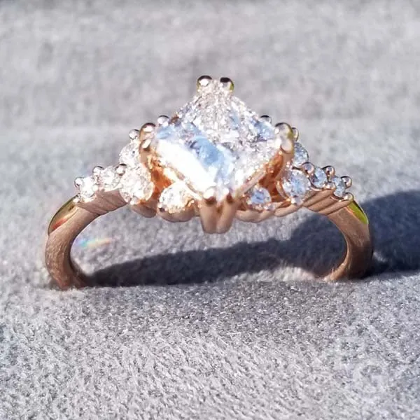 Ben Garelick Compass Set Princess Cut Starlight Engagement Ring