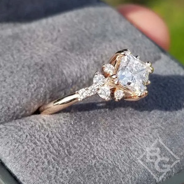 Ben Garelick Compass Set Princess Cut Starlight Engagement Ring