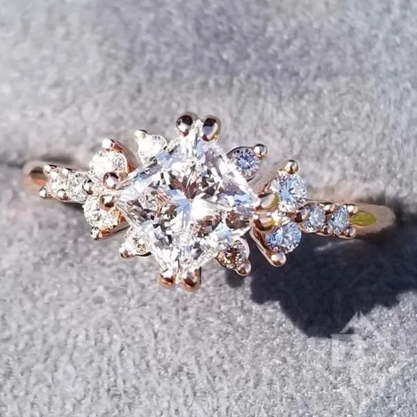 Ben Garelick Compass Set Princess Cut Starlight Engagement Ring