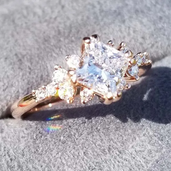 Ben Garelick Compass Set Princess Cut Starlight Engagement Ring