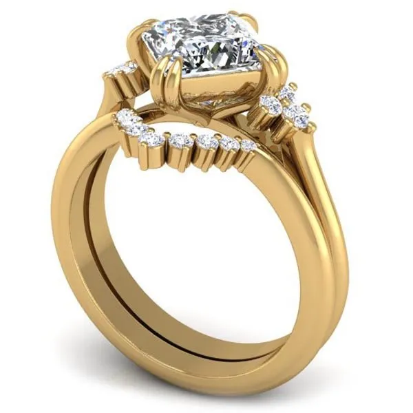 Ben Garelick Princess Cut Compass Set Moon Glow Diamond Engagement Ring