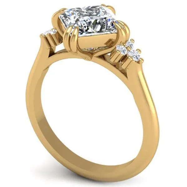 Ben Garelick Princess Cut Compass Set Moon Glow Diamond Engagement Ring