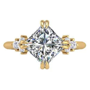 Ben Garelick Princess Cut Compass Set Moon Glow Diamond Engagement Ring