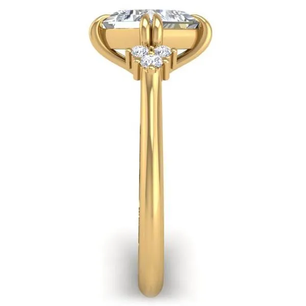 Ben Garelick Princess Cut Compass Set Moon Glow Diamond Engagement Ring
