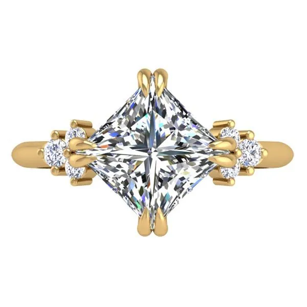 Ben Garelick Princess Cut Compass Set Moon Glow Diamond Engagement Ring