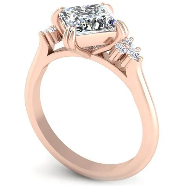 Ben Garelick Princess Cut Compass Set Moon Glow Diamond Engagement Ring