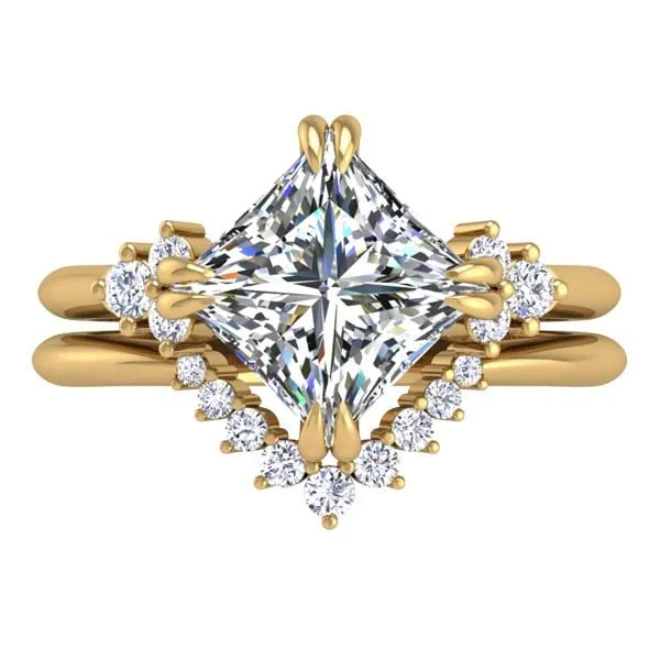 Ben Garelick Princess Cut Compass Set Moon Glow Diamond Engagement Ring