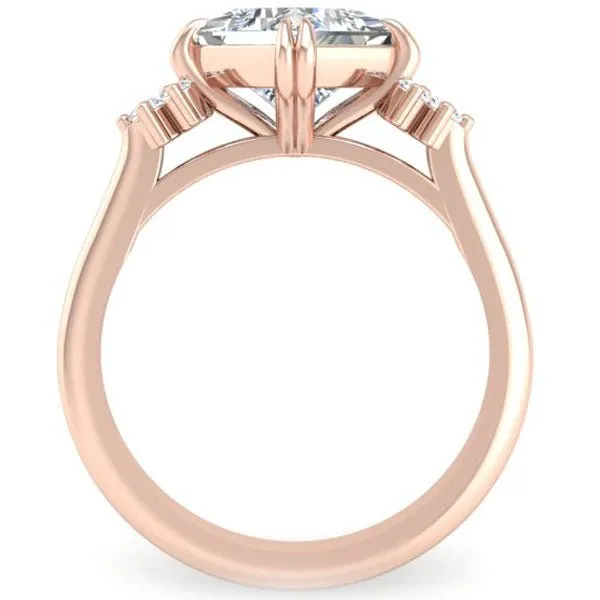 Ben Garelick Princess Cut Compass Set Moon Glow Diamond Engagement Ring