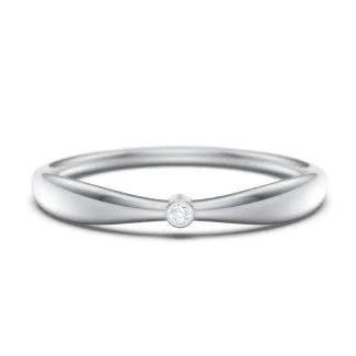 Bezel Set Stackable Ring with Tapered Band