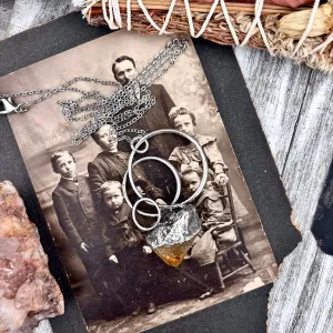 Big Raw Citrine Necklace in Fine Silver / Foxlark Collection - One of a Kind