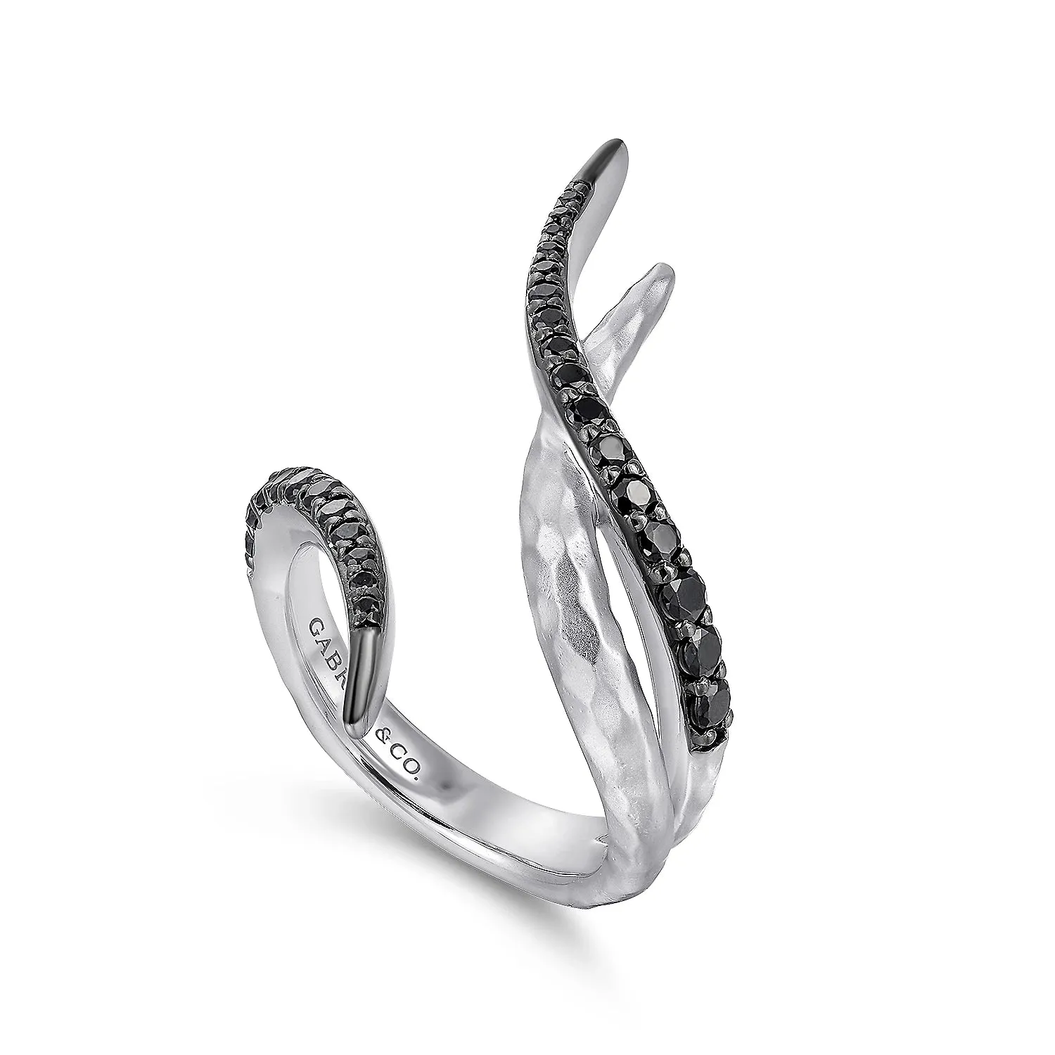Black Spinel Open Wrap Ring