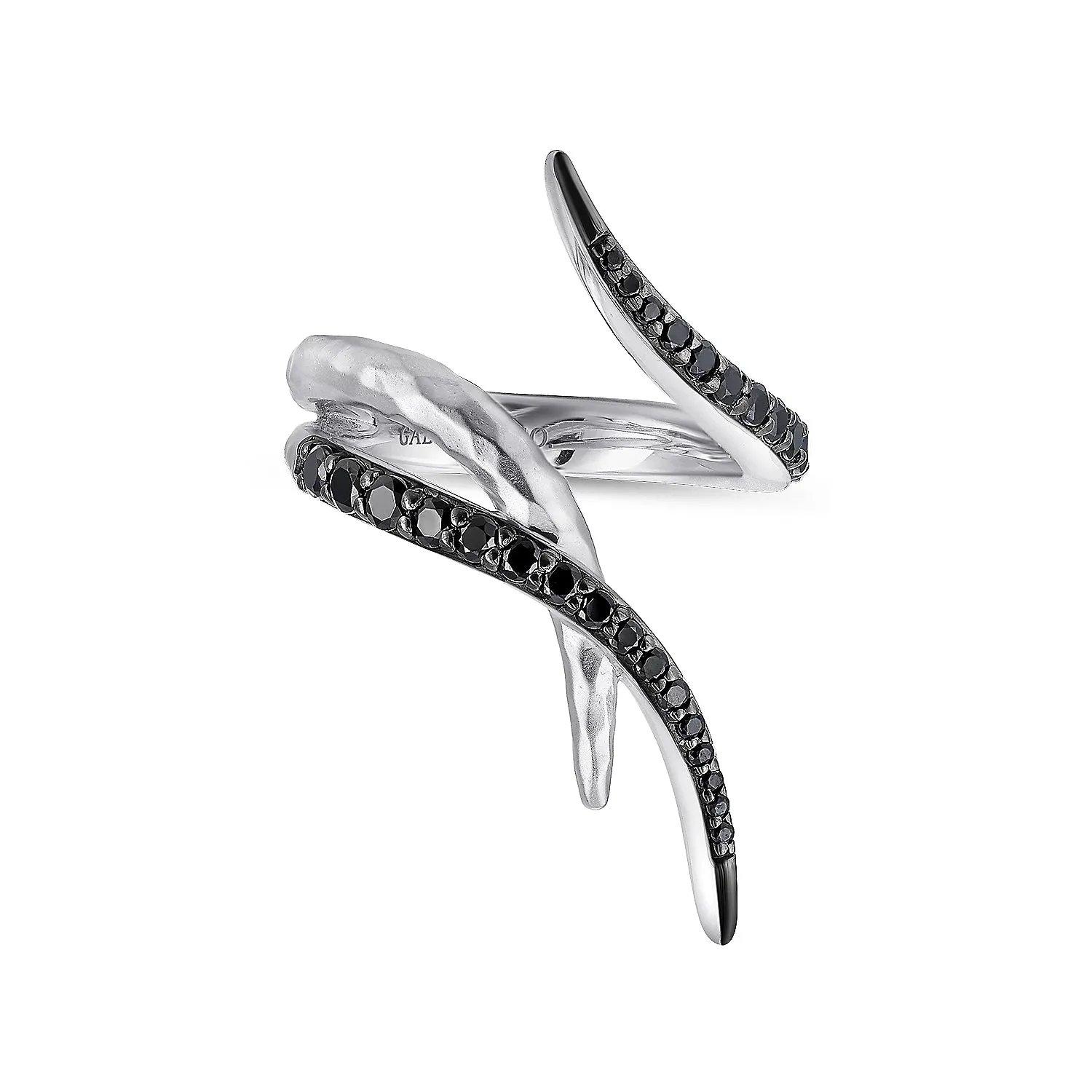 Black Spinel Open Wrap Ring