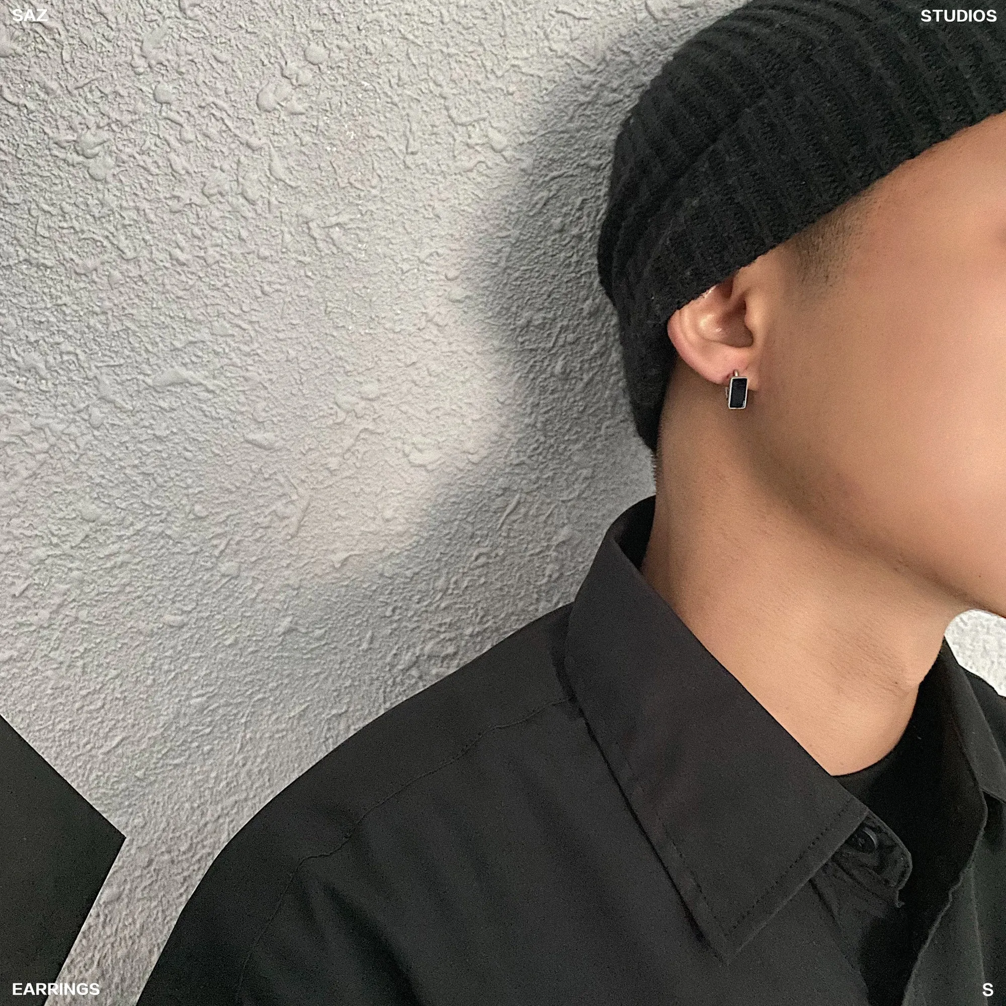 Black Square Earrings
