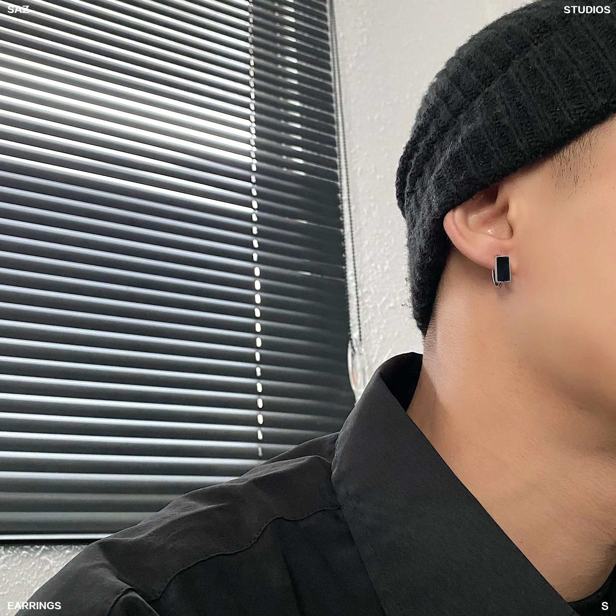 Black Square Earrings