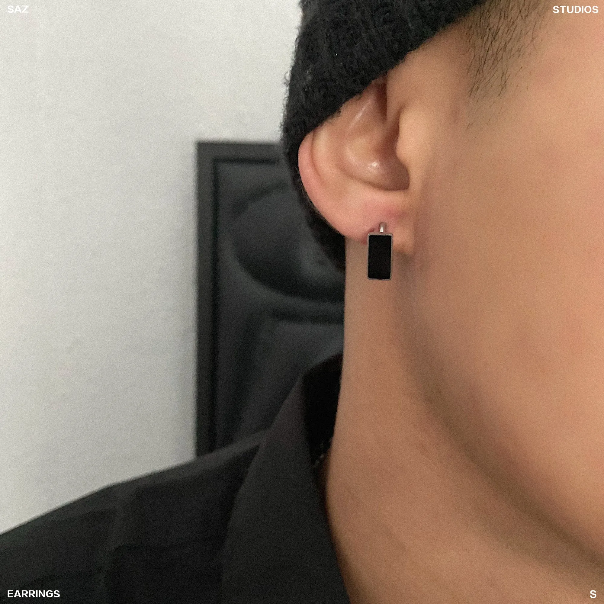 Black Square Earrings