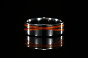 BLACK TITANIUM WITH REDHEART WOOD DIAGONAL INLAYS