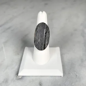 Black Tourmaline Adjustable Sterling Silver Rings