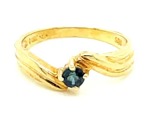 Blue Sapphire Ring in 14k Yellow Gold