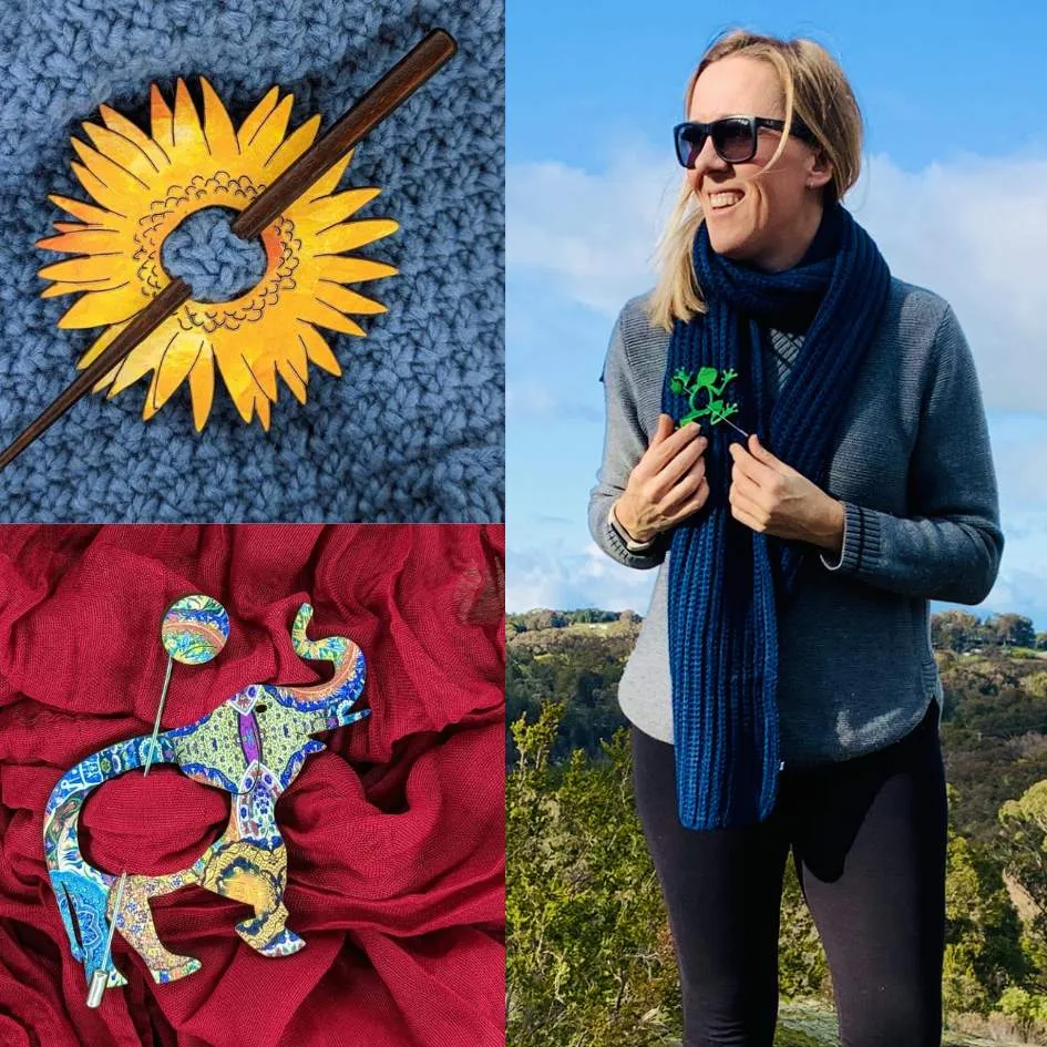 Blue Wren Scarf Pin