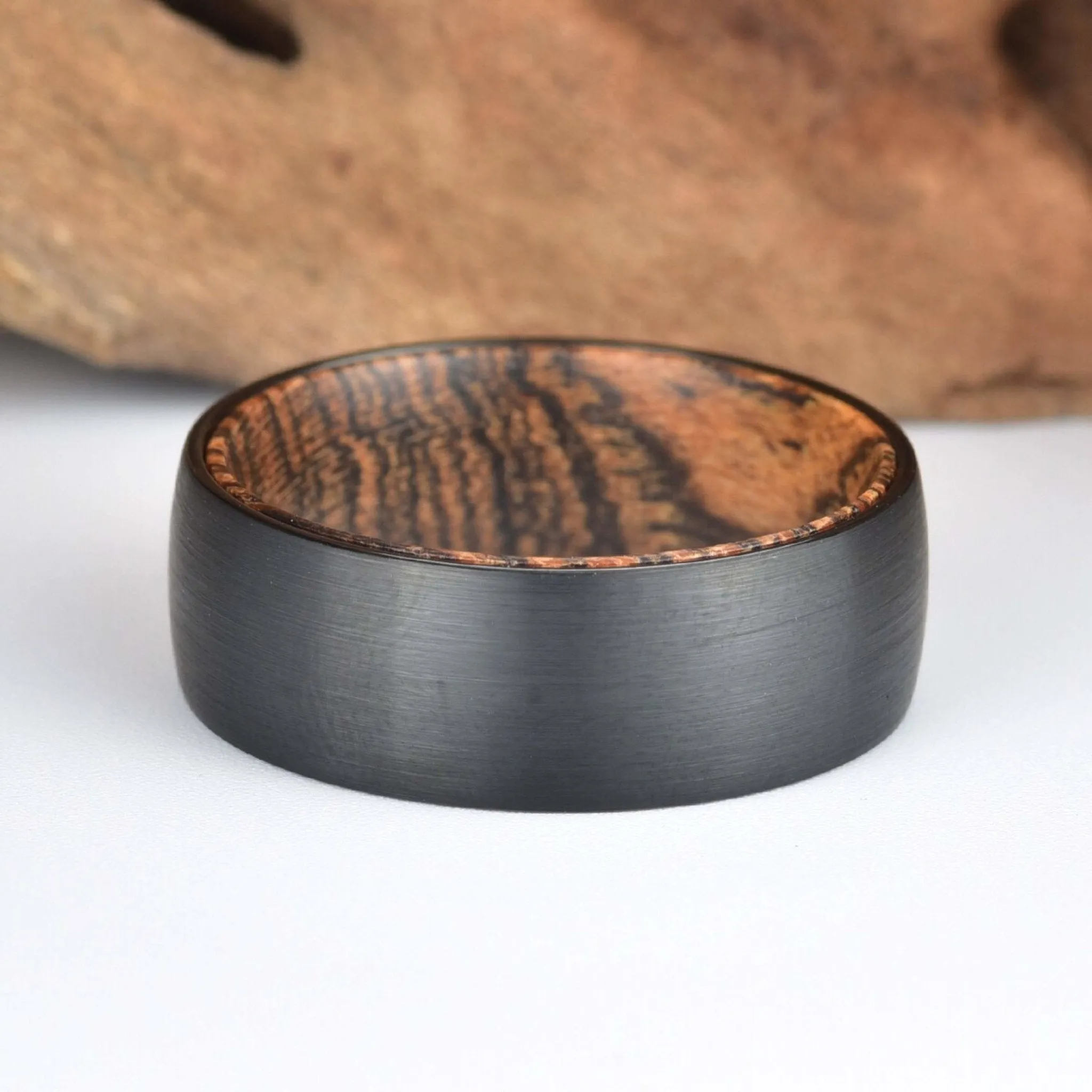 Bocote Wood Tungsten Band Men's Wedding Band 6MM-8MM
