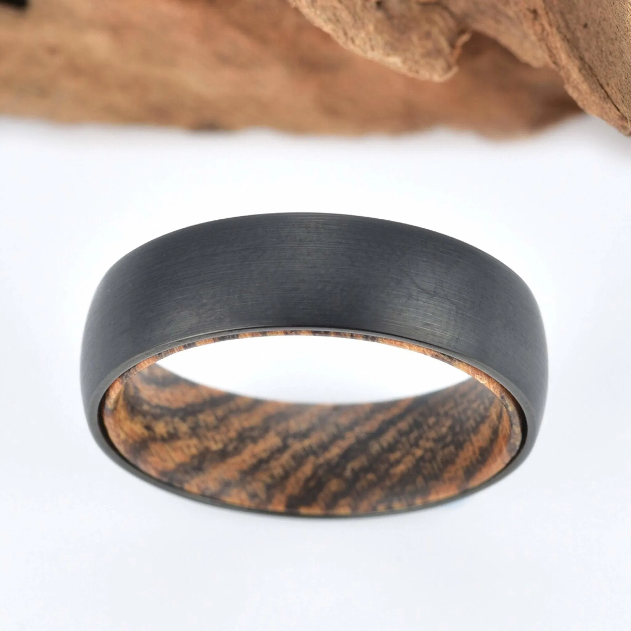 Bocote Wood Tungsten Band Men's Wedding Band 6MM-8MM