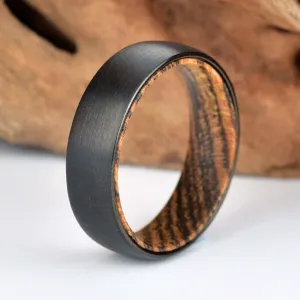 Bocote Wood Tungsten Band Men's Wedding Band 6MM-8MM